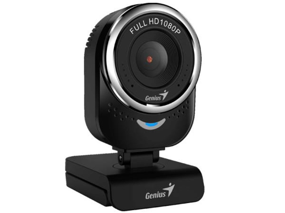 Webcam Genius QCam 6000 Preta (Full HD 1920x1080p / 30 fps / 12 MP / Rotacao 360)