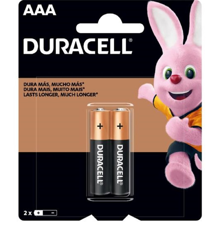 Pilha Alcalina AAA Cartela c/2 pilhas DURACELL