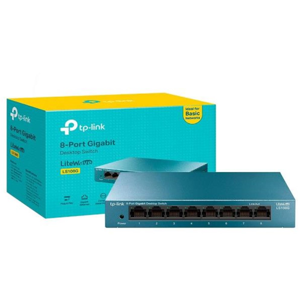 Switch 08 Portas Gigabit (100/1000Mbps) TP-Link LS108G