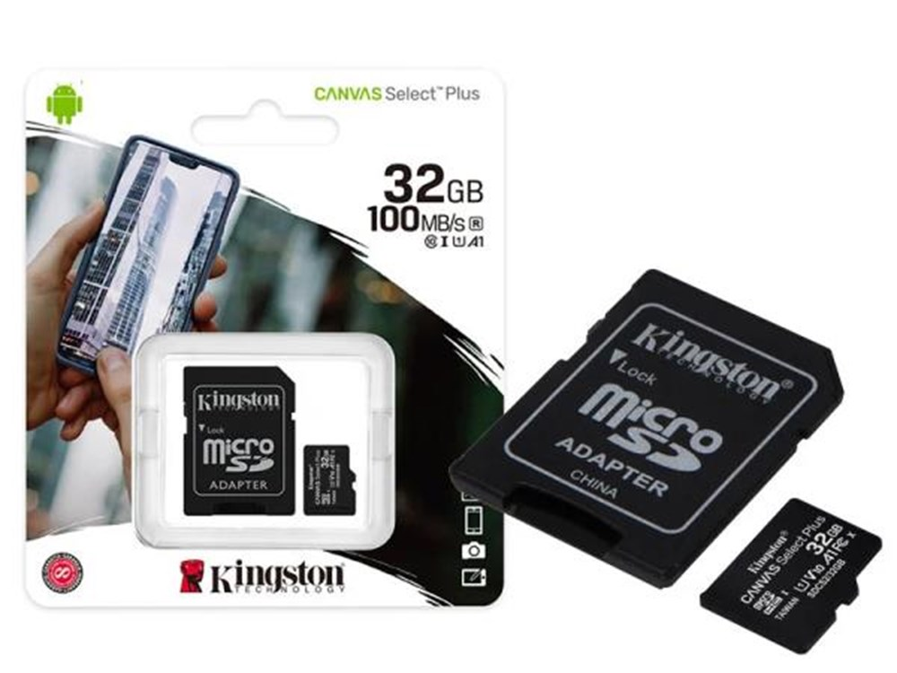 Carto de Memoria microSD 32Gb Kingston com adaptador Canvas