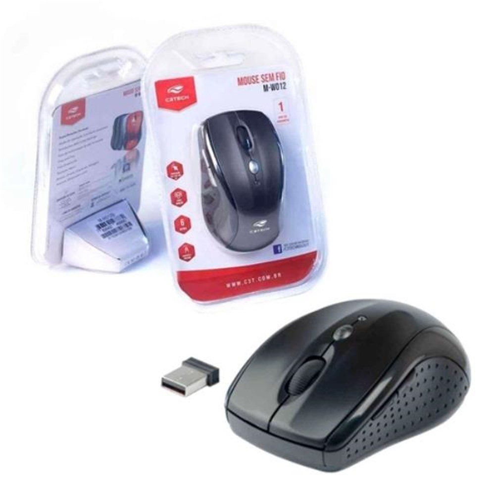 Mouse sem Fio C3Tech M-W012BK Preto