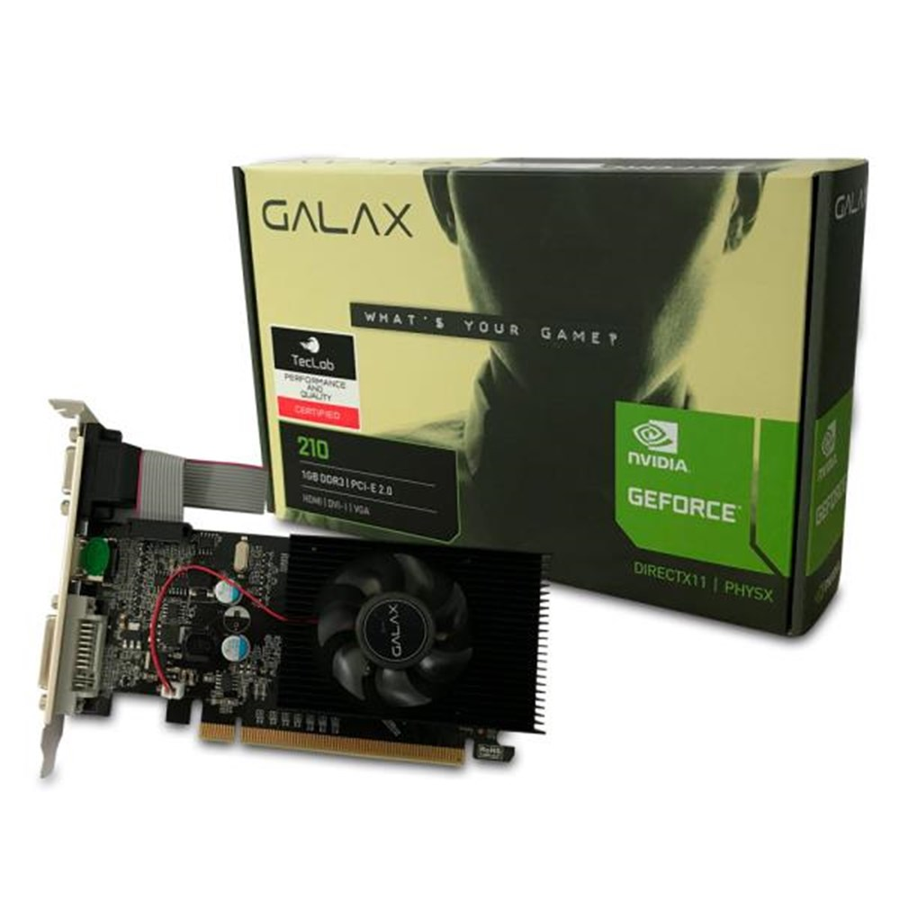 Placa de Vdeo GPU 1GB GT 210 DDR3 64Bits Galax