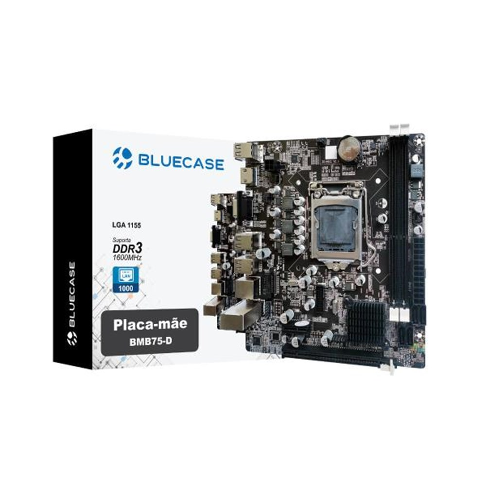 Placa Me Intel LGA 1155 Bluecase B75 GM2 USB 3.0 VGA HDMI Lan/1000
