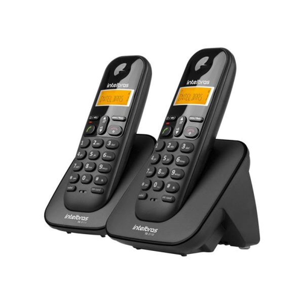 Telefone Sem Fio Intelbras TS 3112 Dect Com Ramal Identificador Preto