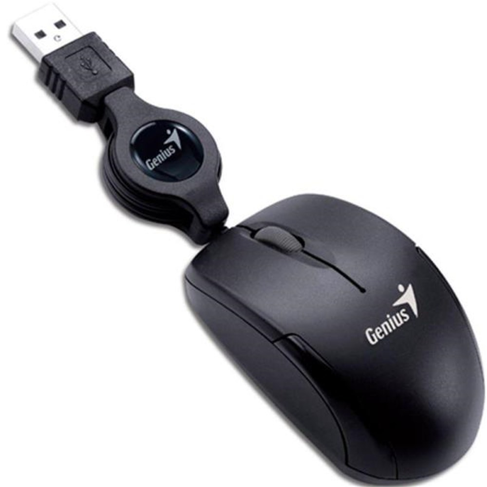 Mouse USB Genius Retratil USB 1200 Dpi Preto