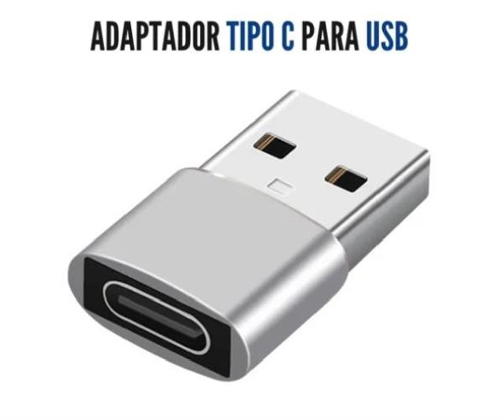 Adaptador Conversor USB-C Femea x USB2.0 Macho