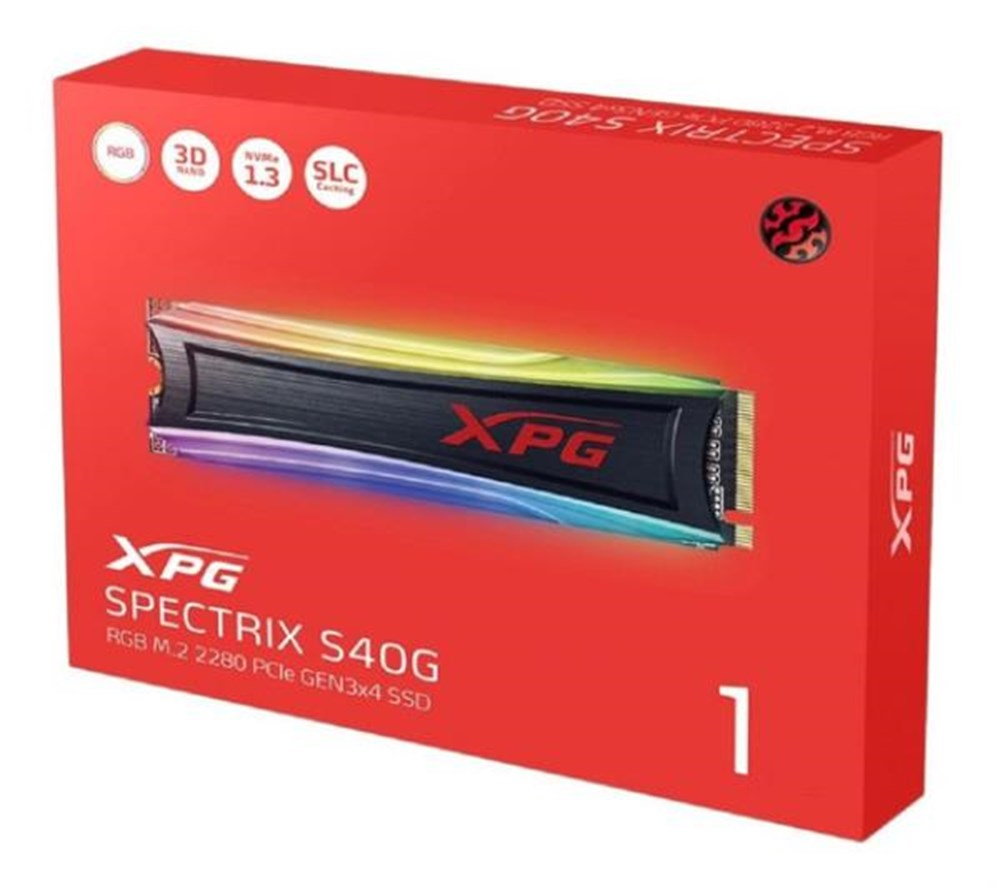 HD SSD de 1TB M.2 2280 NVMe Adata XPG Spectrix S40G RGB - AS40G-1TT-C