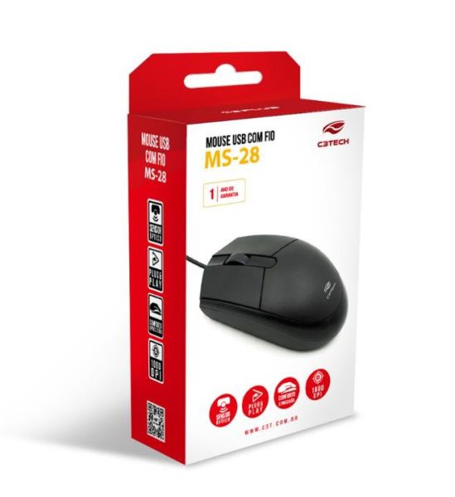 Mouse USB C3Tech MS-29BK Preto