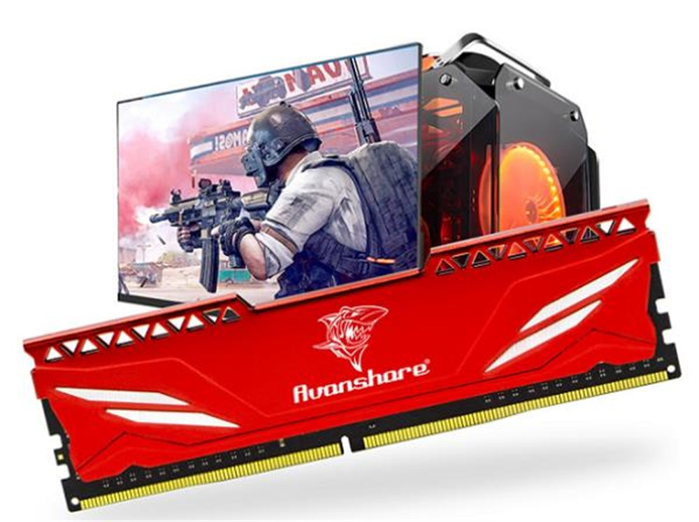 Memoria para Desktop DDR3 8GB 1600Mhz Gamer Vermelha Haet Sink Avanshare Hynix