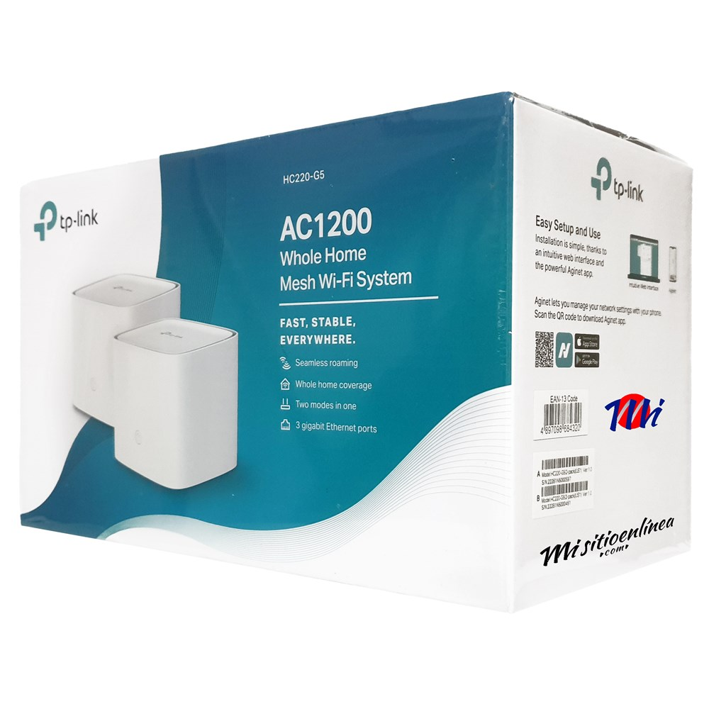 Roteador Wi-Fi Mesh Ac1200 Gigabit Tp-Link HC220-G5 com 2 unidades