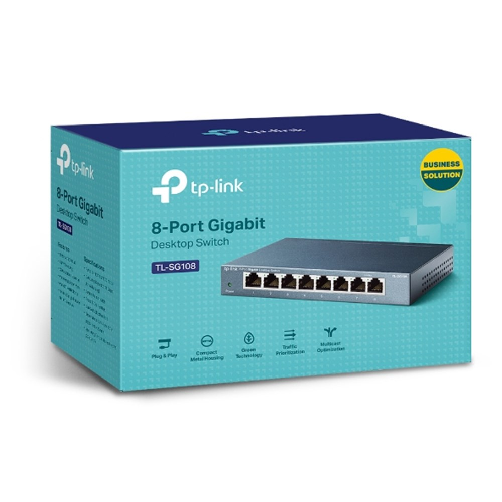 Switch 08 Portas Gigabit (100/1000Mbps) TP-Link TL-SG108