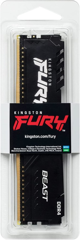 Memoria para Desktop DDR4 8GB 3200Mhz Kingston Gamer HyperX Fury Beast Black