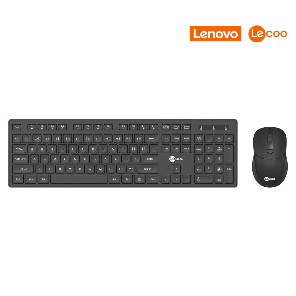 Teclado e Mouse sem Fio Lenovo Lecoo KW201