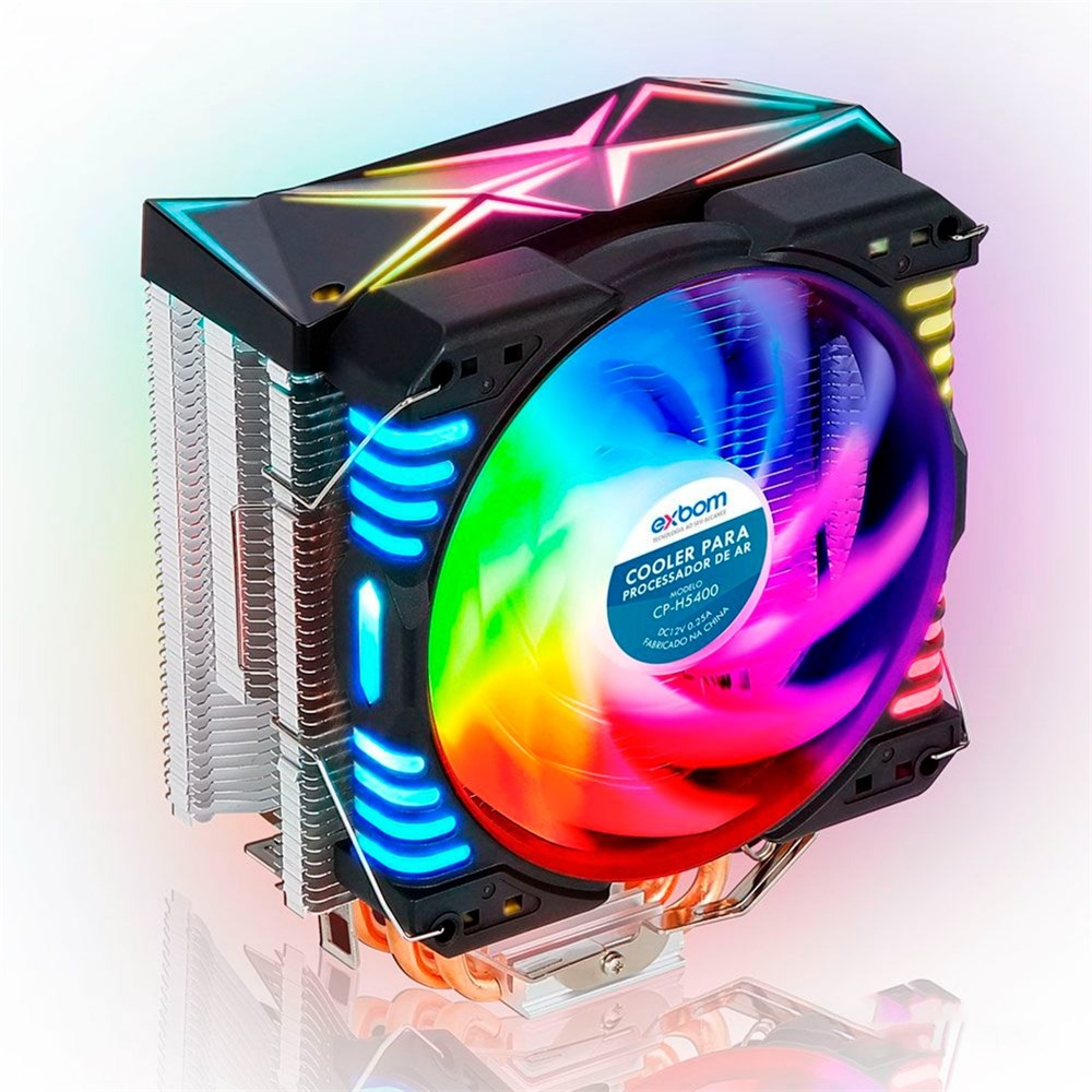 Cooler de Processador Intel / AMD RGB Exbom CP-H5400