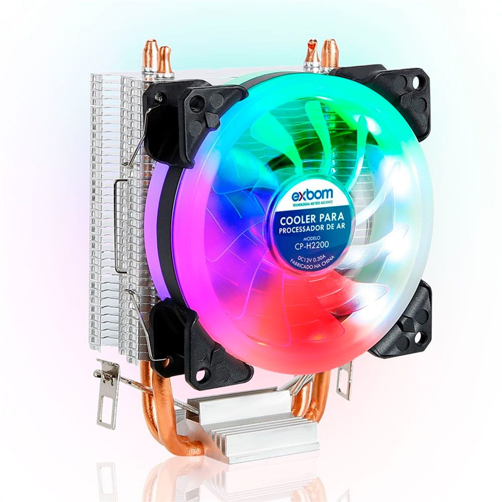 Cooler de Processador Intel / AMD RGB Exbom CP-H2200