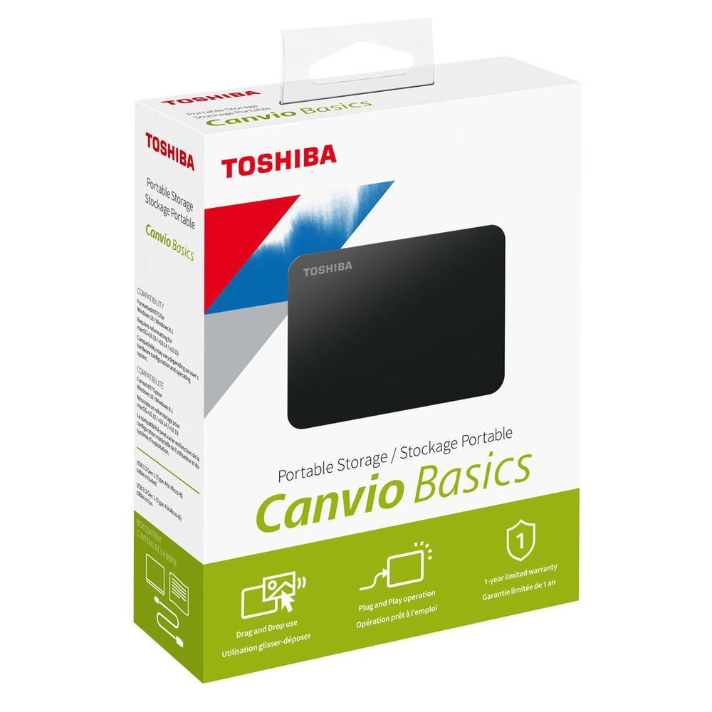 HD Externo Portatil 1TB Usb 3.0 Toshiba Black HDTB410XK3AA