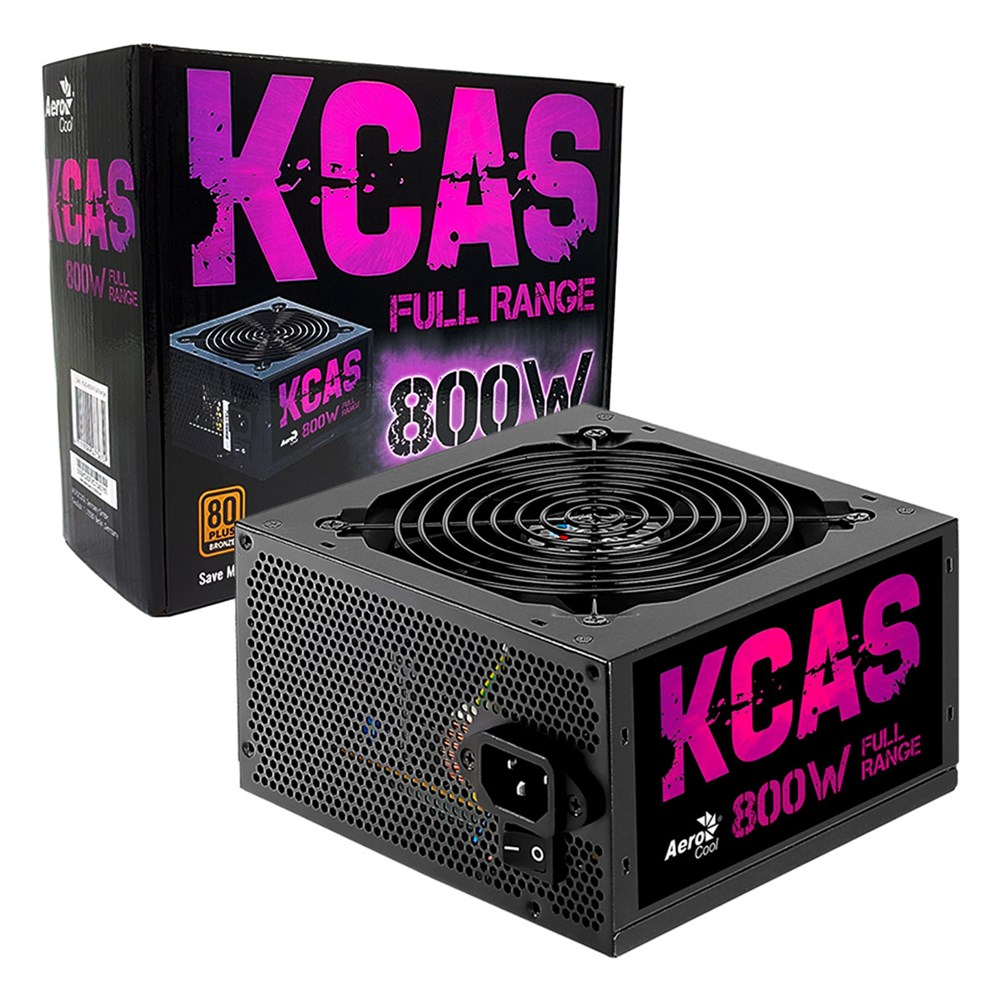 Fonte ATX 800W Aerocool 80 Plus Bronze PFC Ativo - KCAS 800