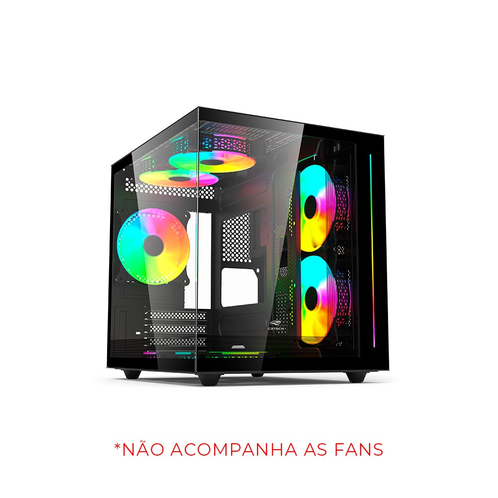 Gabinete C3Tech Gamer Aquarius Preto MT-G810BK