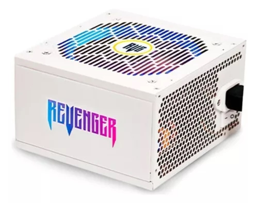 Fonte ATX 650W Revenger 80 Plus Bronze PFC Ativo Branca RGB FO-MAX0650RGB