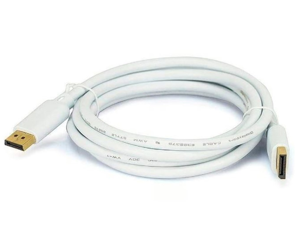 Cabo DisplayPort Branco - 2 Metros