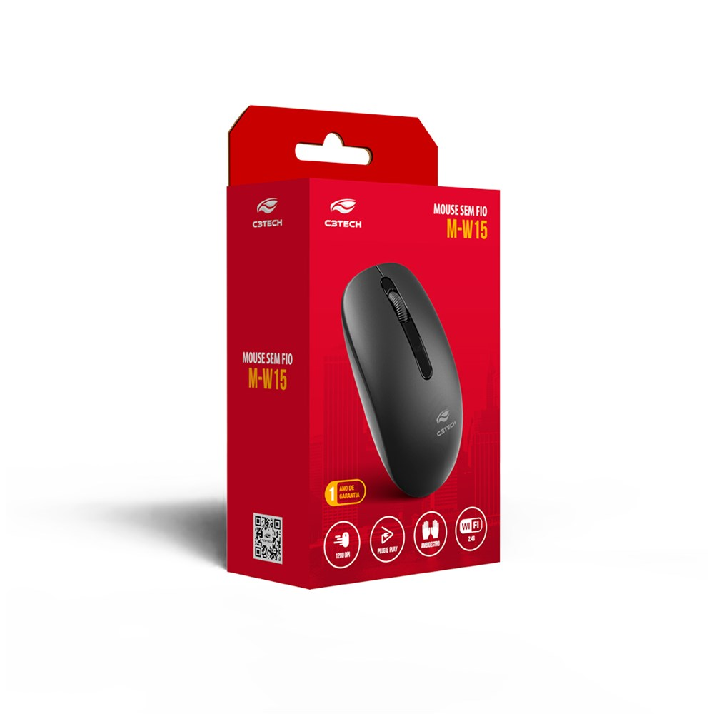 Mouse sem Fio C3Tech M-W15BK Preto