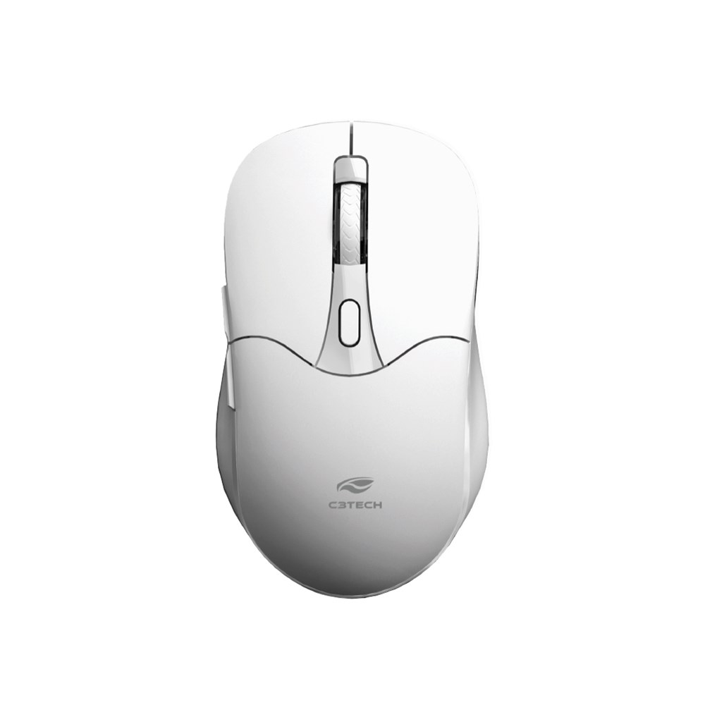 Mouse sem Fio Bluetooth Reacarregvel Dual Mode C3Tech M-BT60WH Branco