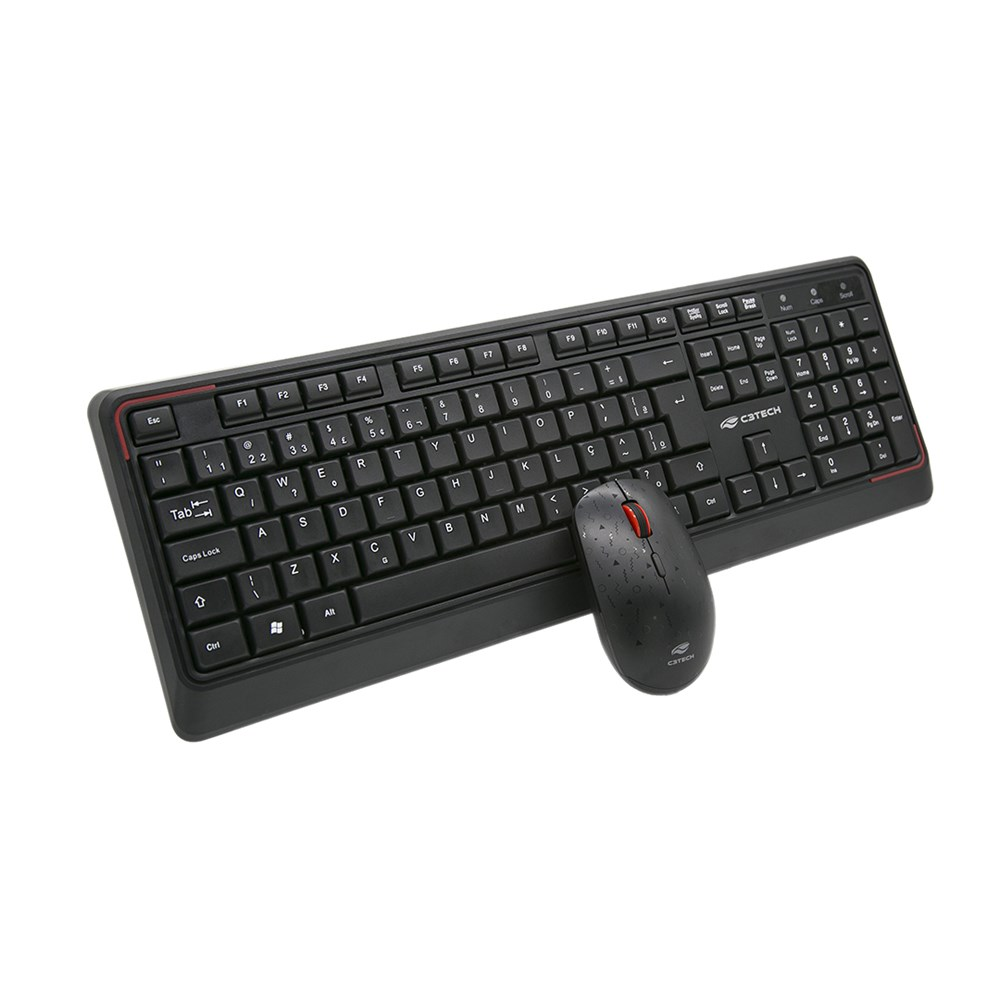 Teclado e Mouse Sem Fio C3Tech K-W70BK