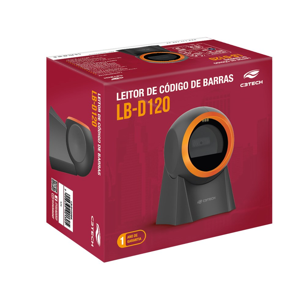 Leitor de Codigo de Barras USB de mesa LB-D120BK C3Tech