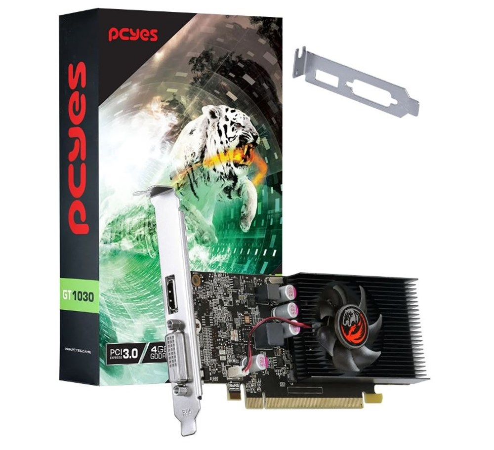 Placa de Vdeo GPU 4GB GT 1030 DDR5 64Bits Pcyes Pagt10304Gbg4Lp