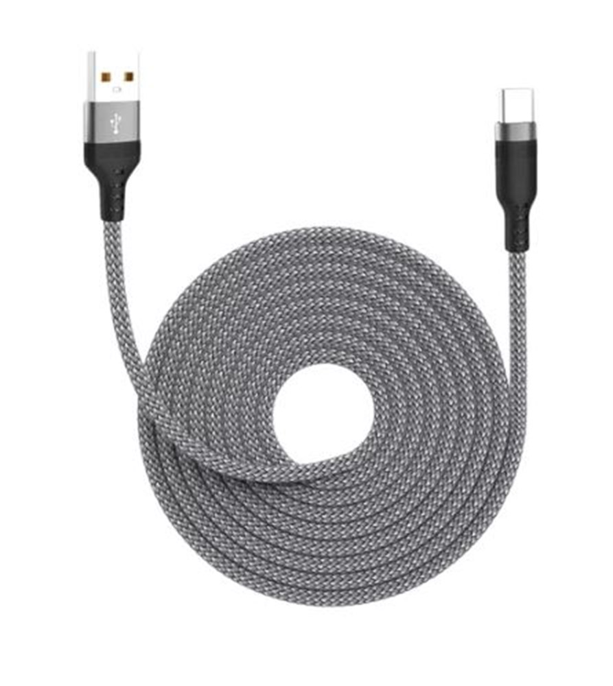 Cabo USB para Celular Usb/Usb-C 8 Metros Super Carga Nylon & Fishnet tranado cabo de dados