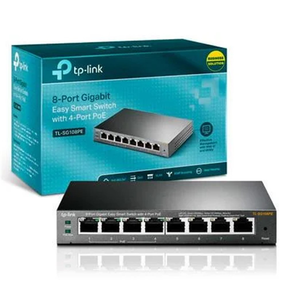 Switch Gigabit 08 Portas (100/1000Mbps) TP-Link TL-SG108PE