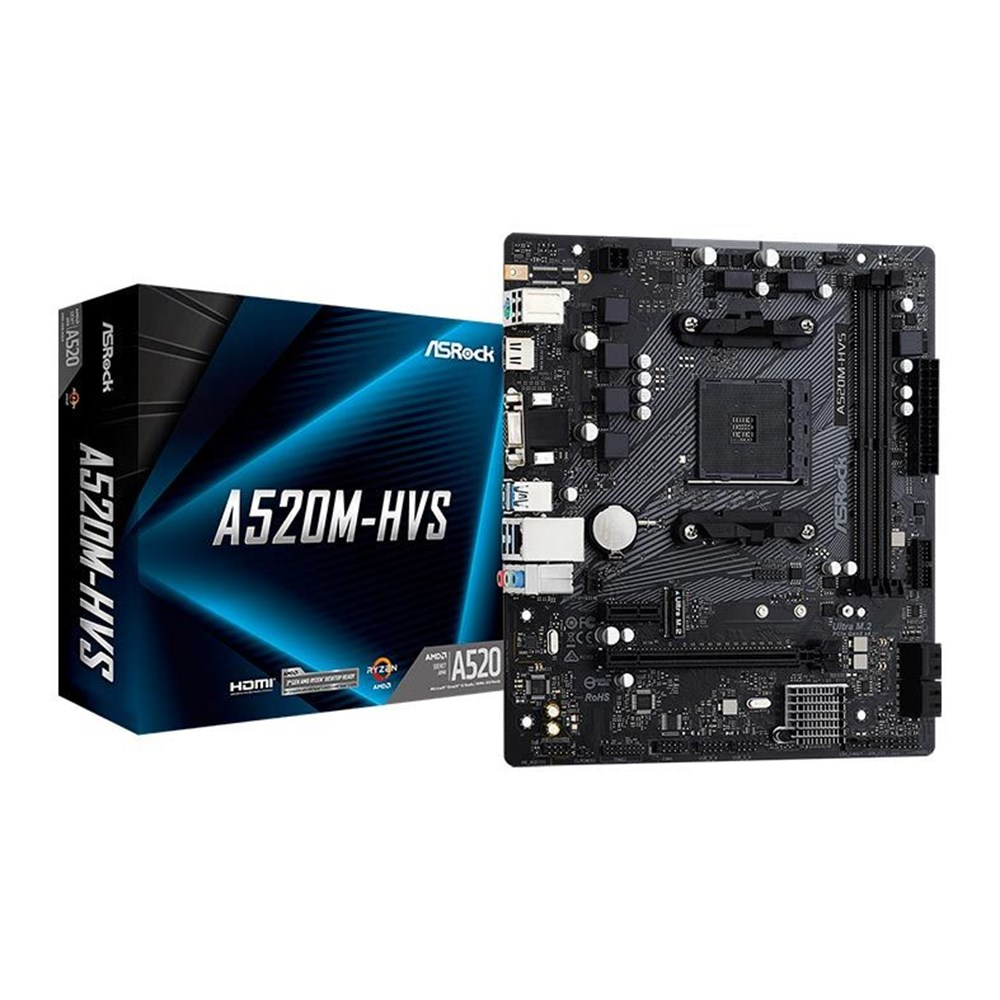 Placa Me AMD AM4 ASRock A520M-HVS DDR4 M.2 HDMI / VGA