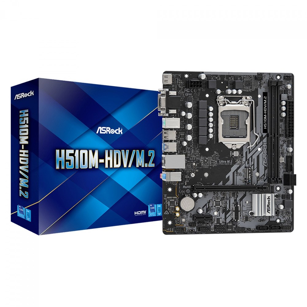 Placa Me Intel LGA 1200 AsRock H510M-HDV M.2 DDR4 USB 3.0 HDMI / VGA - 11G