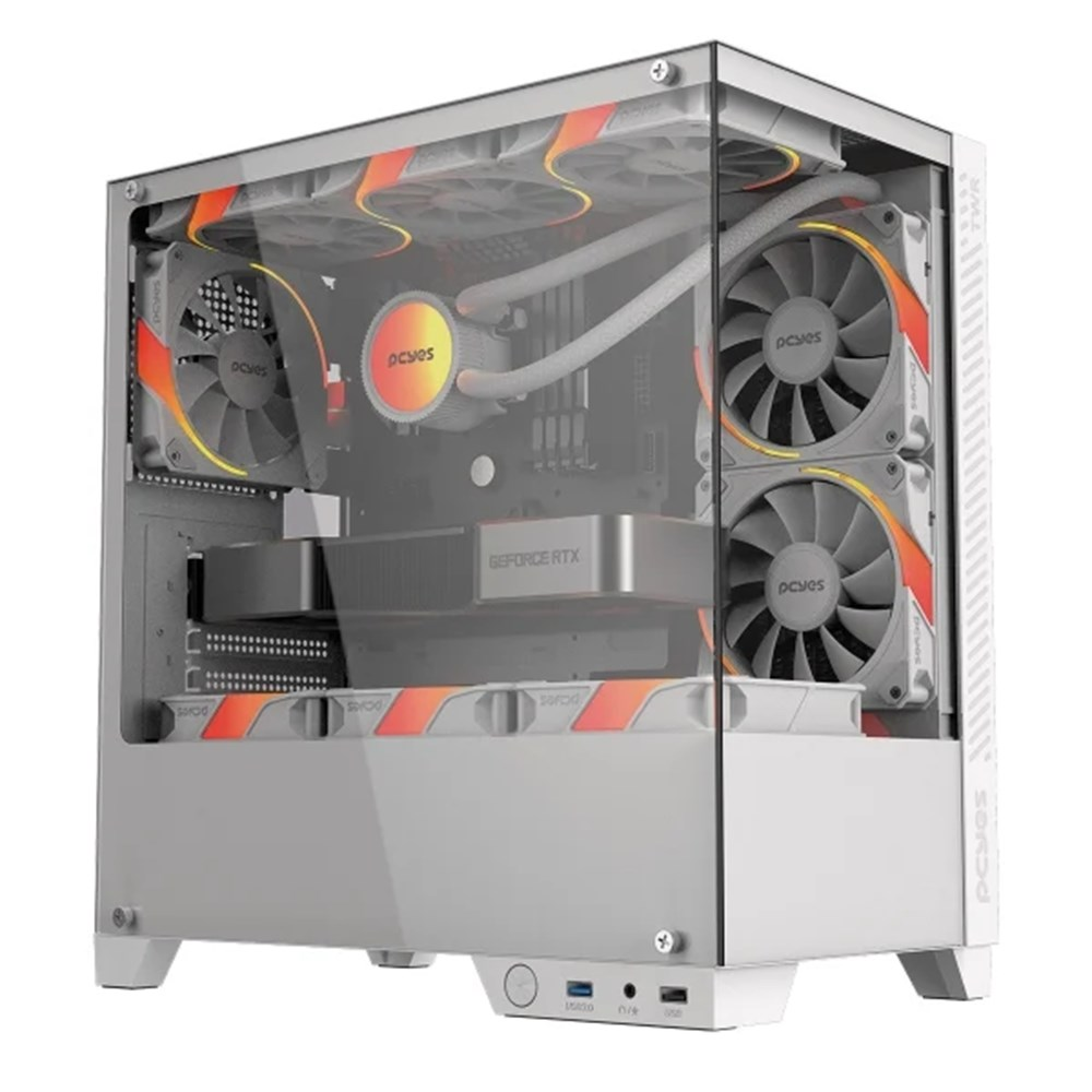 Gabinete Gamer Pcyes Forcefield Twr White Ghost- Gfftwrwg ( Branco )