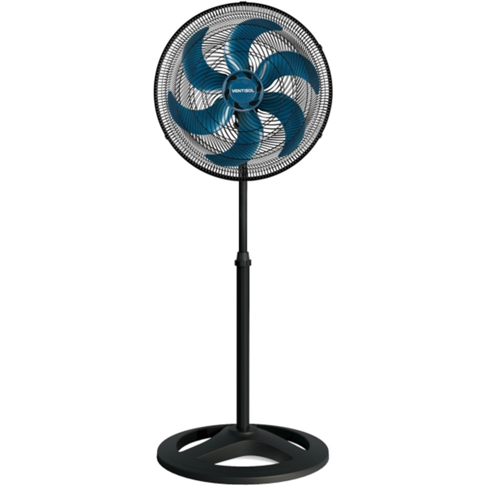 Ventilador Osc de Coluna Turbo 50Cm 6 Ps - 127V - Preto/Azul Ventisol