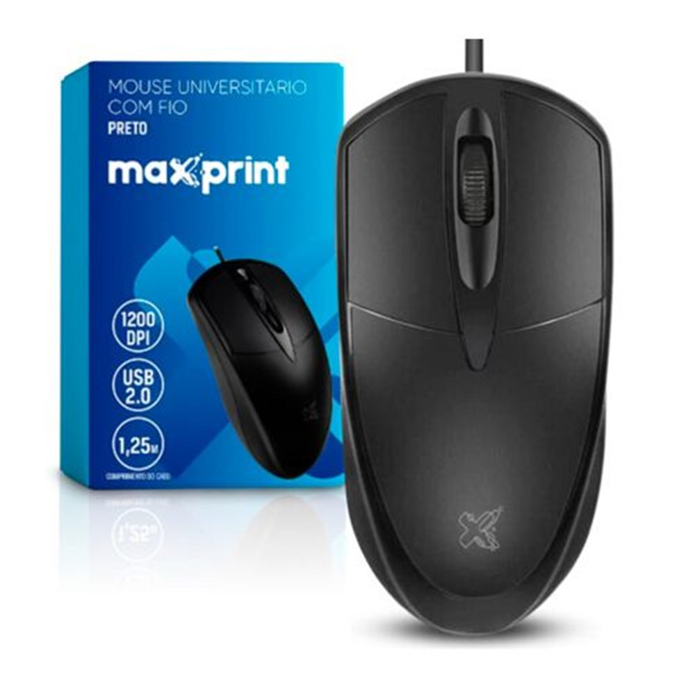 Mouse USB Office Easy Maxprint 1200DPI Preto 60000154