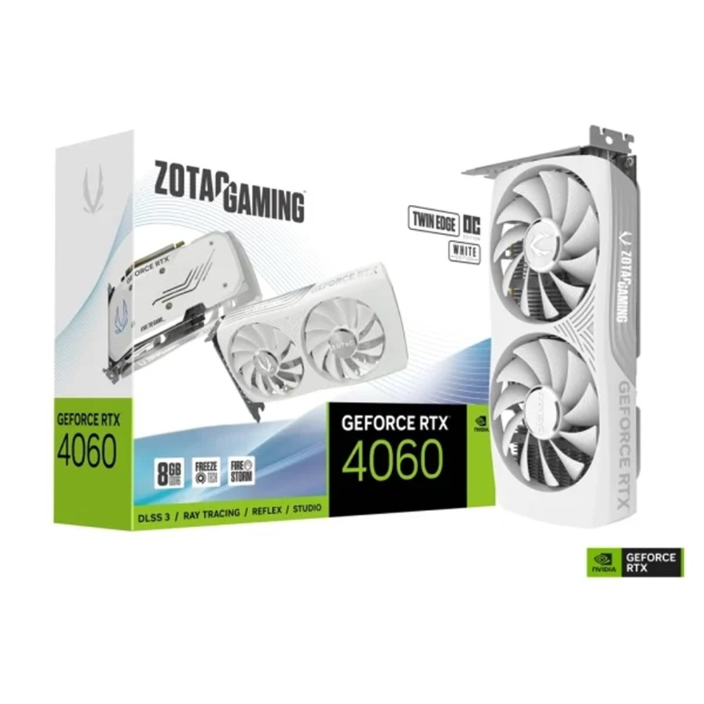 Placa de Vdeo GPU 8GB RTX 4060 Twin Edge Oc White Edition - Zt-D40600Q-10M