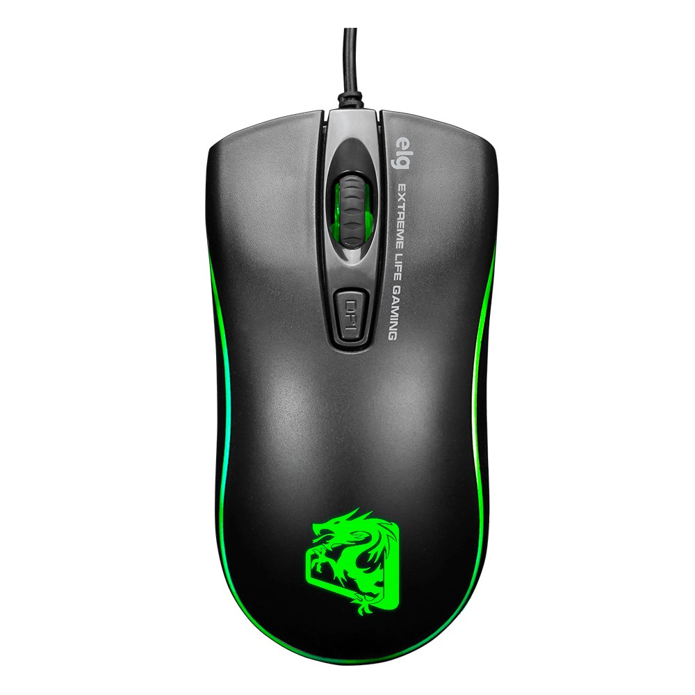 Mouse Gamer ELG Dragon War 2400 DPI, Iluminao LED RGB 7 Cores ELG - MGDW