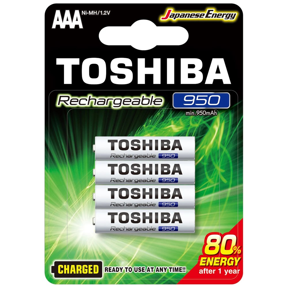 Pilha Recarregvel AAA 1,2V 950mAh TNH03GAE (C/4 Pilhas) Toshiba