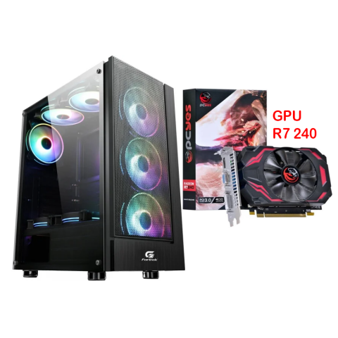 Computador Gamer Cruiser ( R7 240 ) Ryzen Mem 16GB RGB SSD 480GB Gabinete e Fonte RGB Win10 + Office  2021 PP