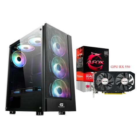 Computador Gamer Cruiser ( RX 550 ) Ryzen Mem 16GB RGB SSD 480GB Gabinete e Fonte RGB Win10 + Office  2021 PP