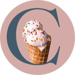 Círculo com Logotipo da Chefon e sorvete de casquinha