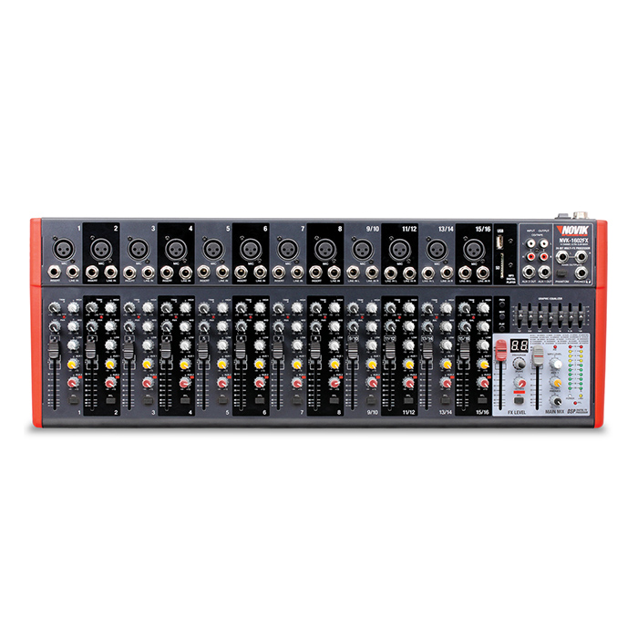 Mesa de Som Mixer 16 Nvk-1602 Fx Novik