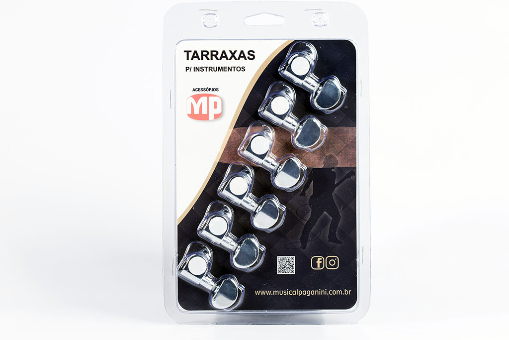 TARRAXA PARA VIOLAO OU GUITARRA 6 EM LINHA CROMADO MP