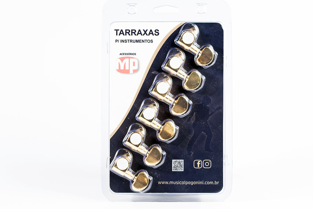 TARRAXA PARA VIOLAO OU GUITARRA 6 EM LINHA DOURADO MP