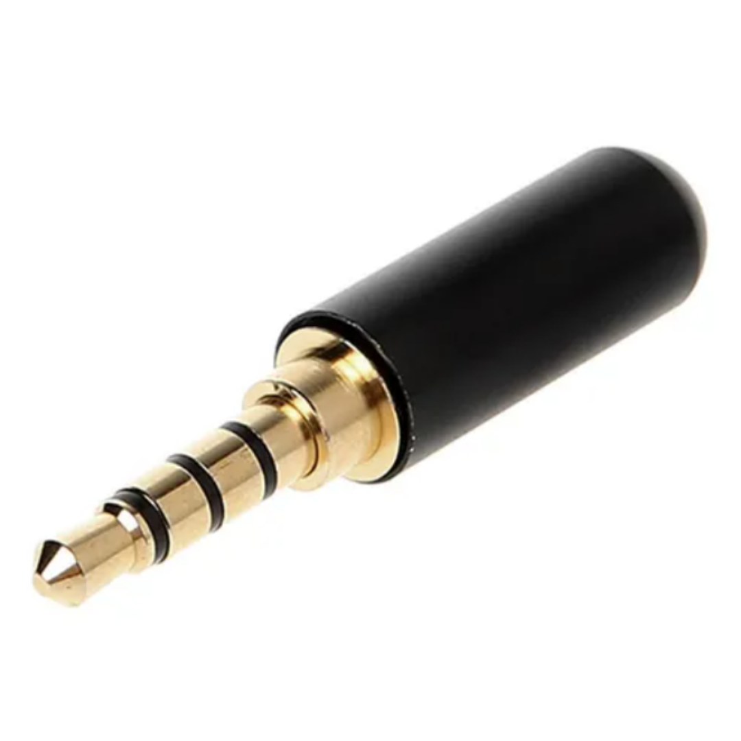 PLUG P3 4 VIAS 3.5MM STREO PRETO/DOURADO MXT