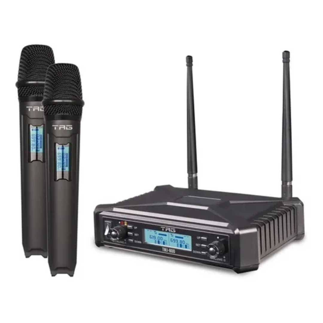 MICROFONE SEM FIO UHF TMJ-800 DUPLO TAGIMA