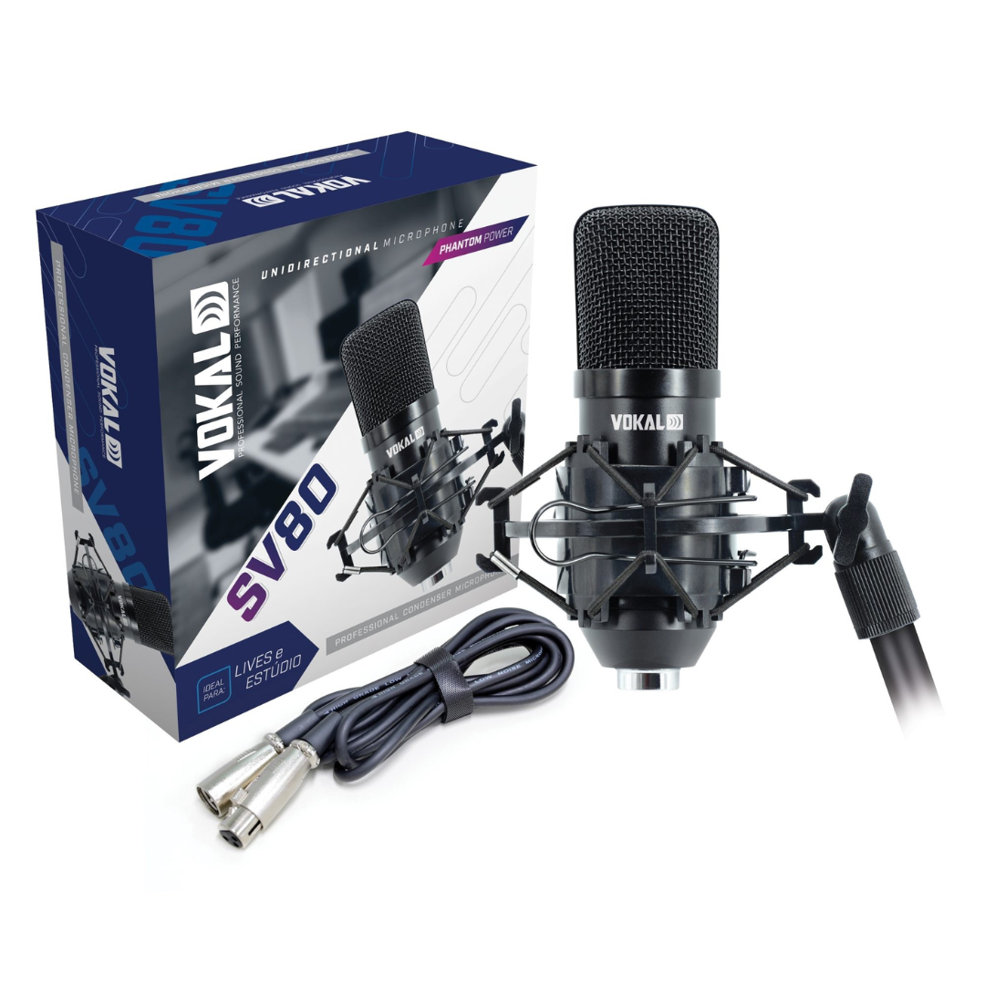 MICROFONE PARA GRAVACAO SV80X XLR VOKAL