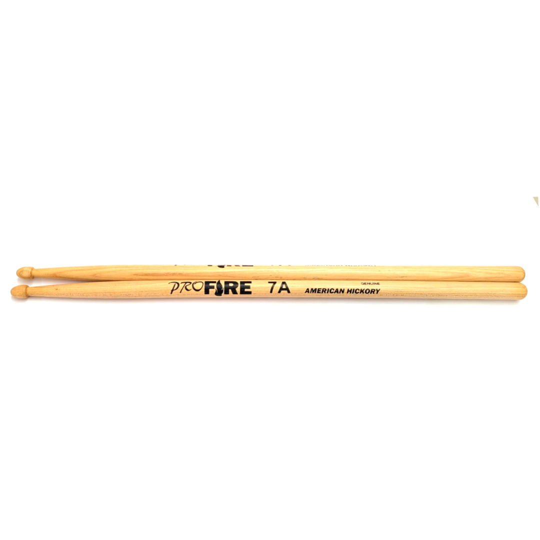 Baqueta 7a Ponta Madeira Natural Hickory Pro Fire