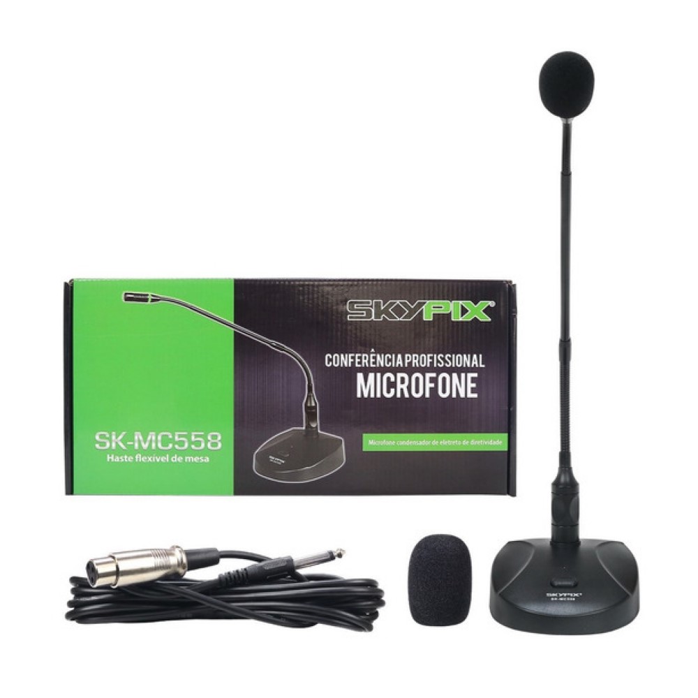 MICROFONE DE MESA COM FIO SK-MC558 SKYPIX